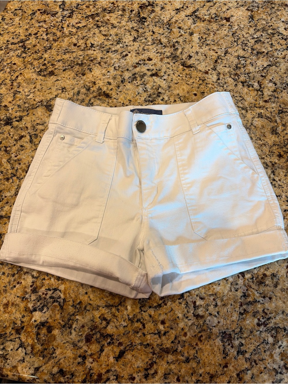 Democracy “Ab”Solution White Cuffed Utility Denim Shorts size 8